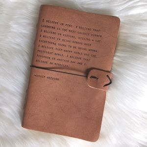 Leather Audrey Hepburn Quote Unlined Journal/Diary - New!